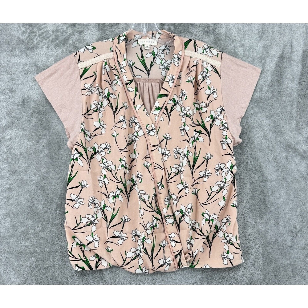 Promesa Blouse Womens Medium Floral Surplus Neckline Cottage Western Bohemian
